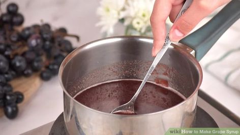 How to Make Grape Syrup: 13 Steps (with Pictures) - wikiHow Grape Syrup Recipe, Grape Syrup, Make Syrup, Candied Fruit Recipes, Grape Crush, Soda Syrup, Grape Jam, Jam Recipes Homemade, Random Recipes