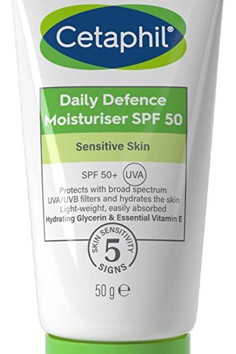 2-IN-1 MOISTURISER FOR ALL SKIN TYPES: hydrates whilst providing very high, broad-spectrum UVA/UVB protection and SPF 50; suitable for women and men
LIGHT-WEIGHT, EASILY-ABSORBED: helps skin maintain its natural protective barrier; Suitable for all skin types for use daily Cetaphil Sunscreen, Spf Face Moisturizer, Moisturizing Face Cream, Sensitive Skin Care, Moisturizer With Spf, Dermatologist Recommended, Day Cream, Skin Care Moisturizer, Face Moisturizer