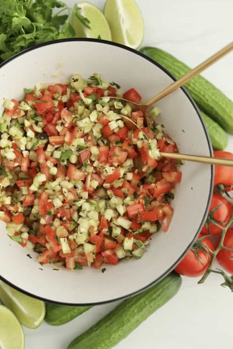 Salada Baladi, Egyptian Cucumber And Tomato Salad, Baladi Salad, Egyptian Salad, Cucumber Salad With Mayo, Cucumber Salad Creamy, Balela Salad Recipe, Egyptian Foods, Asian Cucumber Salad Recipe