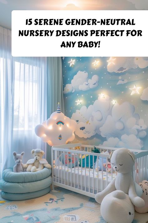 Create a calm, beautiful space for your little one with these 15 serene gender-neutral nursery designs! 🌿 From soft colors to natural accents, find inspiration for a peaceful nursery. #GenderNeutralNursery #NurseryDecor #BabyRoomInspo Peaceful Nursery, Mountain Themed Nursery, Gender Neutral Nursery Design, Nursery Design Neutral, Nursery Gender Neutral, Nursery Designs, Light Colored Furniture, Underwater Theme, Pastel Nursery