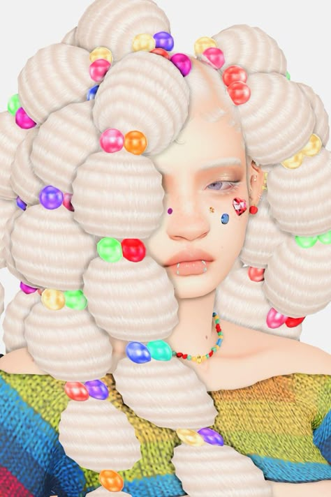 Ts4 Cc Rainbow Hair, Sims 4 Cc Kidcore Clothes, Clowncore Sims 4 Cc, Sims 4 Cc Crazy Hair, Rainbow Sims 4 Cc, Sims 4 Cc Weird Core, Sims 4 Clowncore, Sims 4 Cc Kidcore, Sims 4 Kidcore