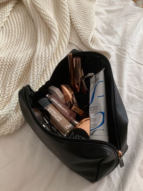 My makeup bag essentialsMakeup bag Aesthetics. Travel Makeup Bag Aesthetic, Makeup Bag Essentials Aesthetic, Makeup Bag School, Aesthetic Makeup Pouch, Skincare Bag Aesthetic, Travel Essentials Aesthetic, Make Up Pouch Aesthetic, Makeup Essentials Aesthetic, Makeup Pouch Aesthetic