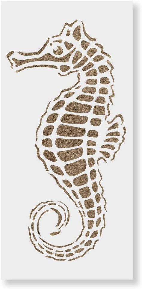 Amazon.com: Seahorse Stencil Template for Walls and Crafts - Reusable Stencils for Painting in Small & Large Sizes Sea Horse Stencil, Seahorse Stencil Templates, Mermaid Stencils Templates, Sea Horse Drawing Simple, Sea Plastic Art, Animal Stencils Printables Free, Large Stencils Templates, Cool Stencil Designs, Seahorse Stencil