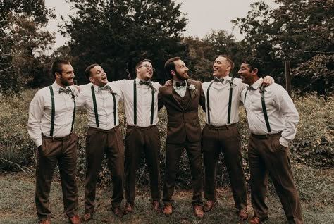 Rustic Groomsmen Attire, Whole Foods Cake, Brown Groomsmen, Rustic Homestead, Modern Rustic Wedding, Homestead Wedding, Rustic Bridesmaids, Nh Wedding, Late Summer Weddings