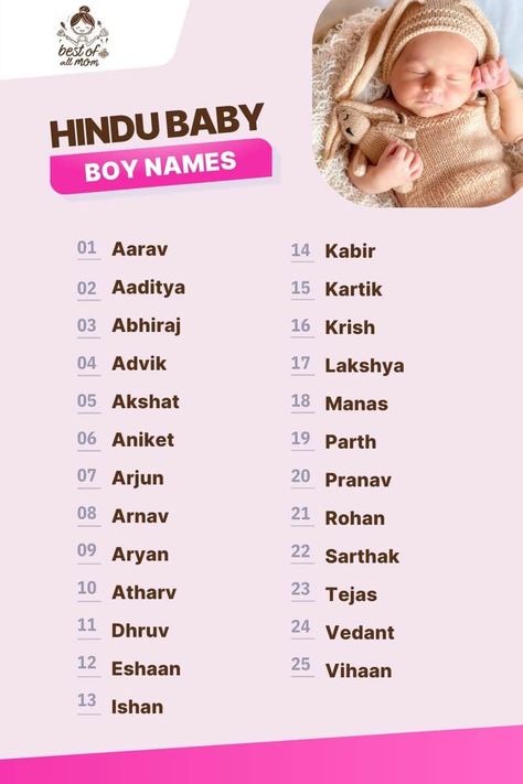 349  Unique Hindu Baby Boy Names (BEST Picks for Your Newborn) - Best Of All Mom New Baby Boy Names Hindu, Hindu Boys Names Unique, Hindu Baby Boy Names Unique, Baby Boy Names Indian Unique, Tamil Baby Boy Names, Unique Baby Names For Boys, Baby Boy Nicknames, Unique Names For Boys, Sanskrit Baby Boy Names