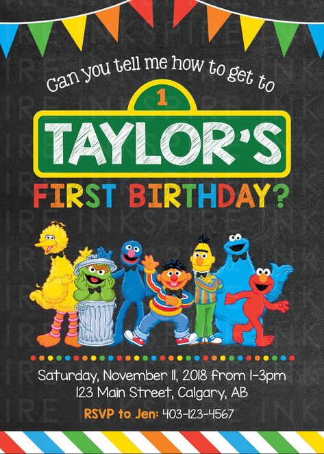 Sesame Street 1st Birthday Invitations, 1st Birthday Party Sesame Street, Sesame Street 2nd Birthday Invitations, Second Birthday Sesame Street, Sesame Street Birthday Party Activities, Sesame Street Party Invitations, Sesame Street Birthday Invitations Free, Elmo Birthday Party Invitations, Elmo Party Invitations