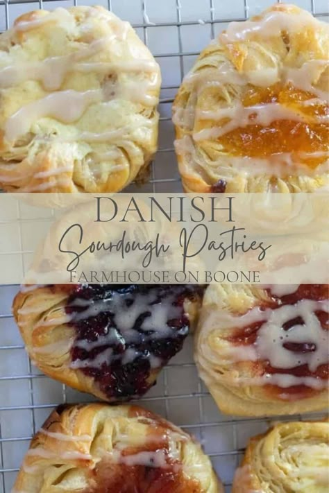 Sourdough Pastry Braid, Sour Dough Breakfast Recipes, Sourdough Eclairs, Sourdough Discard Hand Pies, Sourdough Discard Kolaches, 4th Of July Sourdough, Sourdough Cheese Danish, Sourdough Danish Pastry, One Day Sourdough Recipes