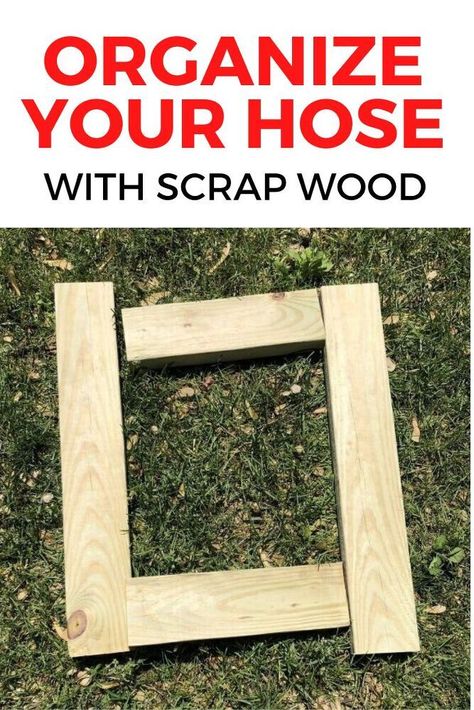 Check out this cheap and easy way to organize your outdoor space and make a hose rack for cheap. #hometalk #garden #gardendecor #gardentips #gardenideas | garden storage | sponsored Landscaping Cheap, Diy Teepee Tent, Wooden Blanket Ladder, Garden Hose Storage, Rustic Wood Lanterns, Diy Cabinet Doors, Diy Organization Ideas, Patio Garden Ideas, Cedar Planter Box