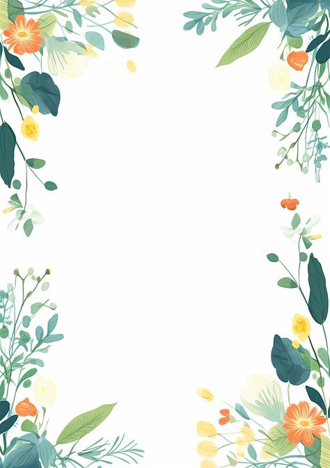 colorful modern a4 document floral page border Document Background Design, Round Border, Border Background, Frames Png, Beyond Borders, A4 Document, Page Borders Design, Page Borders, Can Diy