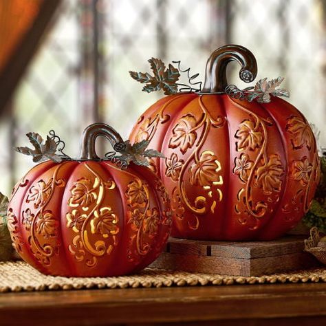 Valerie Parr Hill Harvest, Valerie Parr Hill, Harvest Decor, Decorative Leaves, Small Pumpkins, Tree Shop, Harvest Decorations, Candle Flames, Home Decor Online