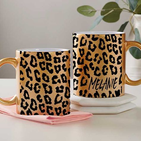 Personalized Coffee Mugs | Personalization Mall Custom Styrofoam Cups, Leopard Print Gifts, Custom Coffee Mugs, Disposable Coffee Cups, Barbie Gifts, Personalization Mall, Dog Treat Jar, Personalized Wine Glasses, Treat Jars