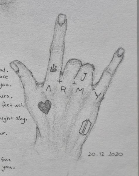 Jungkook Hand Tattoo Drawing, Mini Art Sketch, Jungkook Hand Sketch, Small Sketches, Mini Drawing, Fashion Drawing Sketches, Cool Pencil Drawings, Heart Drawing, Art Tools Drawing