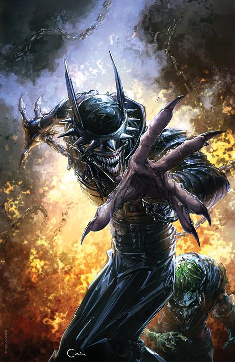 Batman Who Laughs Comic, Dark Knights Metal, Batman Sidekicks, The Batman Who Laughs, Batman Painting, Batman Who Laughs, Batman Metal, Batman Poster, Dark Nights