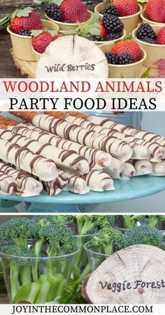 Forest Party Food, Animal Party Ideas, Animals Birthday Party Decorations, Animal Party Food, Woodland Party Food, Woodland Creatures Birthday, Woodland Baby Shower Food, Woodland Creatures Party, Zelda Party