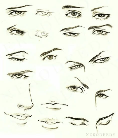 Anime Boy Eyes, Male Eye Drawing Reference, Mata Manga, How To Draw Anime Eyes, Boy Eyes, Manga Eyes, Mouth Drawing, 얼굴 드로잉, Eye Drawing Tutorials