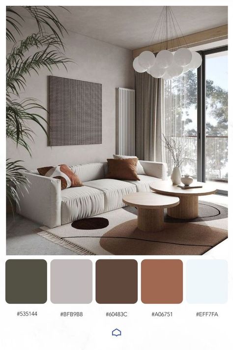 Color Palette Interior Design, Room Color Combination, Color Palette Living Room, Living Room Wall Color, Decor Color Palette, Decor Ideas Bedroom, Living Room Themes, Interior House Colors, Interior Design Color