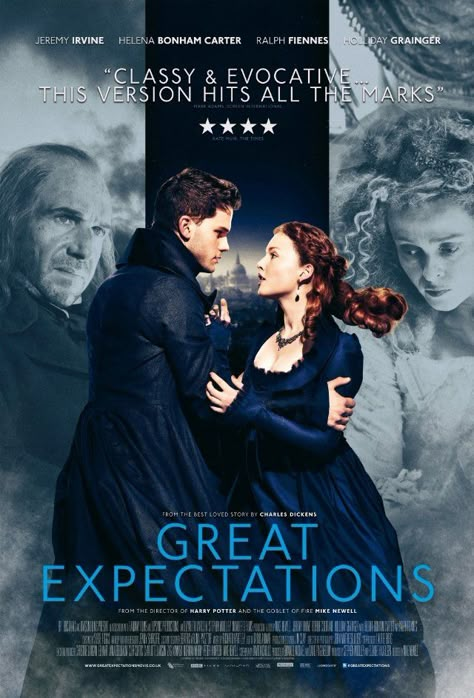 Great Expectations -  Ralph Fiennes, Helena Bonham Carter & Robbie Coltrane Great Expectations Movie, Drama Films, Period Drama Movies, Jeremy Irvine, Night Film, Ingmar Bergman, Movies Worth Watching, Period Movies, Ralph Fiennes