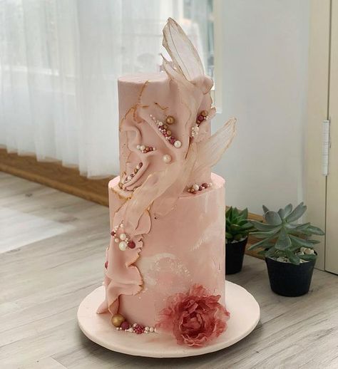 Elegant Pink Cakes Birthday For Women, Paper Sail Cake, Sail Cake, Wedding Area, Nude Cake, 65 Birthday, Debut Theme, Cake Band, Elegant Cake Design