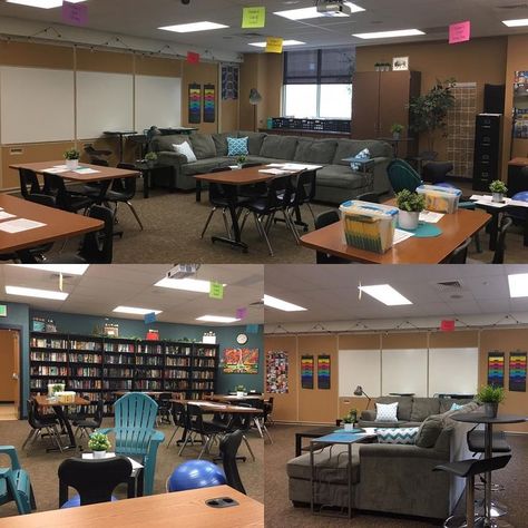 There are a TON of images and ideas out there for flexible classroom seating. In this post, I will focus only on high school classrooms... Flexible Seating Classroom High School, Classroom Seating Ideas, Classroom High School, Classroom Organization High School, High School Classrooms, Flexible Seating Classroom, Classroom Decor Middle, Technology In The Classroom, Classroom Decor High School