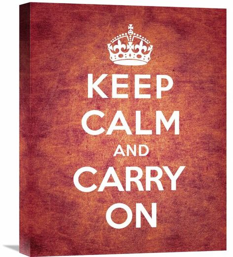 'Keep Calm and Carry On - Vintage Red' Textual Art on Wrapped Canvas Keep Calm Carry On, Red Poster, Red Artwork, Class Poster, Fine Art Printmaking, Red Art Print, The Keep, Global Art, Fine Arts Posters