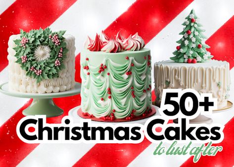 50+ Buttercream Christmas Cakes to Lust After | PARTY INSPO | Now thats Peachy Jesus Birthday Cake, White Christmas Cake, Red Green White Christmas, Xmas Cakes, Christmas Cakes Easy, Christmas Themed Cake, Cookie Decorations, Seasonal Desserts, Easy Christmas Treats