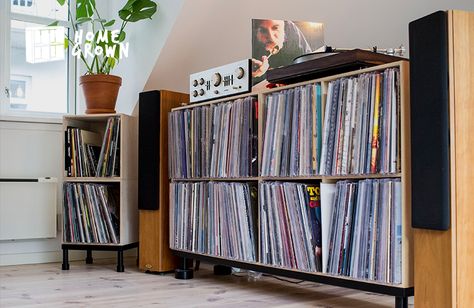 Living Room Turntable Set Up, Vinyl Record Storage Ikea, Ikea Vinyl Storage, Ikea Record Storage, Tannoy Speakers, Record Player Setup, Music Setup, Vinyl Record Room, Turntable Furniture