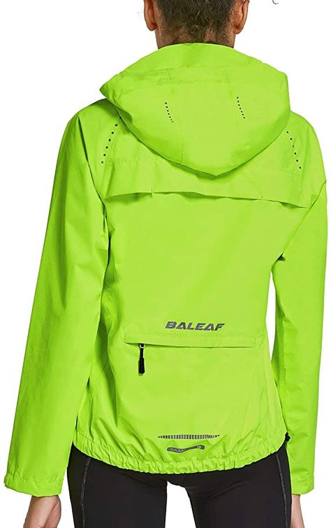 AmazonSmile: BALEAF Women's Cycling Jacket Waterproof Windbreaker Reflective Running Rain Jackets Hiking Golf Packable : Clothing, Shoes & Jewelry Yellow Rain Jacket, Running In The Rain, Reflective Jacket, Cycling Jacket, Fluorescent Yellow, Women's Cycling, Rain Jacket Women, Rain Gear, Cycling Women