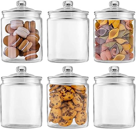 AmazonSmile: Glass Jars 32oz,Maredash Candy Jar with Lid For Household,Food Grade Clear Jars (6 Pack) : Everything Else Graduation Candy Buffet, Glass Containers With Lids, Dulces Halloween, Gallon Jars, Glass Candy Jars, Homemade Pickles, Clear Jars, Canned Peaches, Glass Jars With Lids