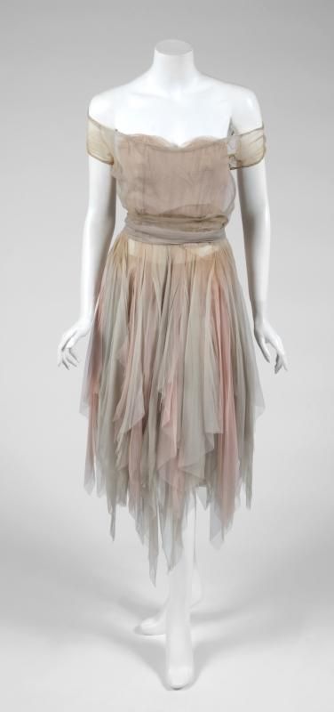 A pastel chiffon rag dress worn by Leslie Caron in the Cinderella tale The Glass Slipper (MGM, 1955). Sold at auction for $ 2,304.00 Maong Skirt, Tattered Skirt, Rag Dress, Scarf Skirt, Helen Rose, Denim Skirt Trend, Leslie Caron, Festival Skirt, Pixie Skirt