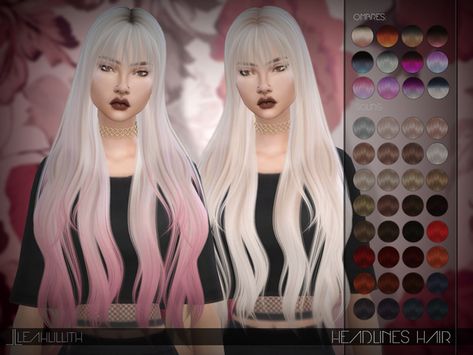 Leah Lillith's LeahLillith Headlines Hair Sims Packs, Sims 4 Anime, Pelo Sims, Sims 4 Teen, The Sims 4 Download, Sims 4 Update, V Cute, Sims Hair, Sims 1