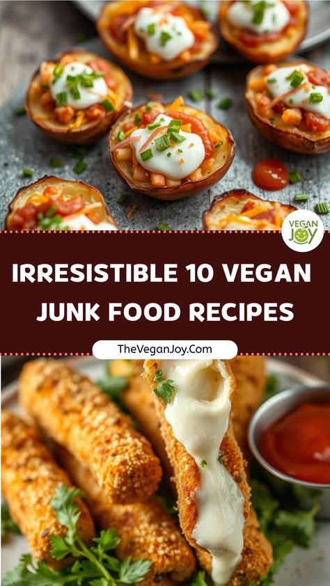 Vegan junk food so good, even non-vegans will be begging for more Restaurant Vegan Recipes, Vegan Recipes On A Budget, Vegan Movie Snacks, Vegan Fast Food Recipes, Vegan Doritos, Junk Food Recipes, High Carb Vegan, Ube Recipes, Cheap Vegan Meals