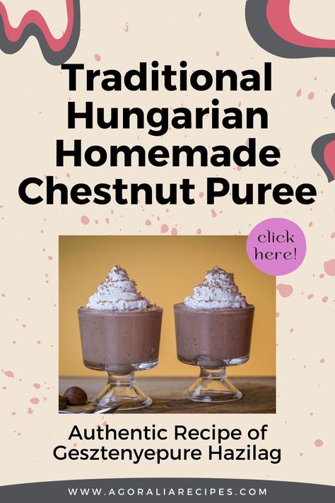 Introducing "Gesztenyepüré," a unique Hungarian autumn dessert loved by many! 🍂💫 Originating from as far back as 1475, this creamy chestnut puree, reminiscent of the French "Mont Blanc," is a delight for vegetarians. Served with whipped cream, it's a heavenly treat. Recreate this traditional favorite in your kitchen with our easy recipe—just six ingredients and simple preparation for a taste of Hungarian goodness! 🌰🍰 #Gesztenyepüré #HungarianDessert #AutumnTreat #VegetarianDelight Chestnut Puree Recipe, Chestnut Puree, Autumn Dessert, Hungarian Desserts, Hungarian Cuisine, Seasonal Cooking, Hungarian Recipes, Funnel Cake, Food Names