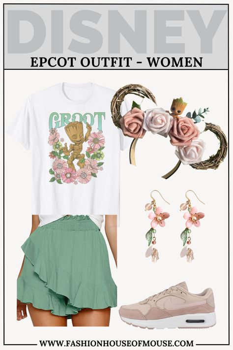 Ewok Disney Outfit, Groot Inspired Outfit, Group Disney Outfits, Kids Epcot Outfit, Guardians Of The Galaxy Outfit Ideas, Disney Inspired Outfits Summer, Epcot Inspired Outfits, Cute Epcot Outfits, Guardians Of The Galaxy Disneybound