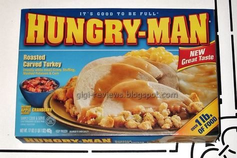 Gigi-Reviews: Swanson's Hungry Man Turkey Dinner Apple Cranberry Dessert, Cranberry Recipes Dessert, Hungry Man, Cranberry Dessert, Frozen Turkey, Frozen Dinners, Tv Dinner, Grocery Foods, Turkey Dinner