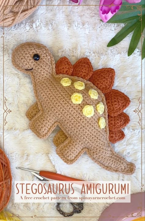 Quick Dinosaur Crochet Pattern, Arugami Crochet Dinosaur, Crochet Flat Amigurumi Free Patterns, Free Crochet Cuddler Pattern, Crochet Dinosaur Pillow Pattern Free, Crochet Application Pattern Free, Crochet Flat Animals Free Pattern, Crochet Green Animal, Crochet Rag Doll Animals