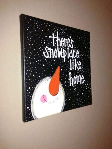 16 Easy Christmas Painting Ideas Anyone Can Do! - The Mummy Front Diy Christmas Canvas, Canvas Painting Projects, Diy Christmas Paintings, Cheap Christmas Diy, Christmas Canvas Art, Christmas Paintings On Canvas, Holiday Painting, Easy Canvas Painting, Easy Christmas Crafts