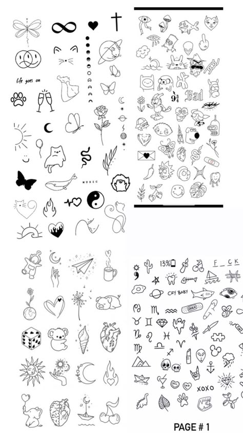 Designs Doodles, Patchwork Tattoos, Cute Simple Tattoos, Small Pretty Tattoos, Mini Tattoo, New Nail Designs, Cute Little Tattoos, Oodles Of Doodles, Finger Tattoo