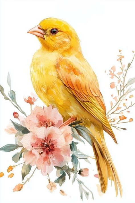 Stunning Yellow Canary Canvas Print with Floral Accents Watercolor Wall Art for Home Decor Inspired by Audubon by CustomCanvasCurators 🌼 Spruce up your home with a pop of color and natural elegance! 🌿 This stunning canvas print featuring a bright yellow canary among delicate pink flowers is the perfect addition to any space. Whether you're a bird lover, an art enthusiast, or just looking to add a touch of tranquility to your decor, this piece has got you covered. Add a splash of avian charm... Yellow Canary, Angel Signs, James Audubon, Fresh Color Palette, Art For Home Decor, John James Audubon, Watercolor Wall, Watercolor Walls, Watercolor Wall Art