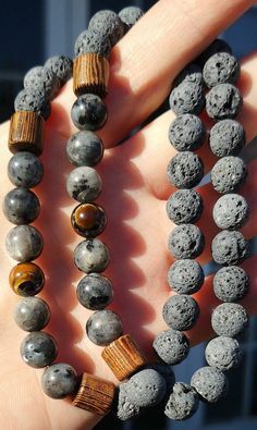 Lava Bracelet For Men, Stone Beads Bracelets, Beads Bracelet Design For Men, Masculine Beaded Bracelets, Men’s Beaded Bracelet, Stone Bracelet Ideas, Beaded Bracelets For Men, Bead Bracelet For Men, Men Stone Bracelet