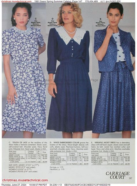 1991 Sears Spring Summer Catalog, Page 147 - Catalogs & Wishbooks 1991 Catalog, 80s Summer Dress, Jcpenney Christmas Catalog, 1980s Fashion Women, Vintage Catalog, Fashion Decades, 80 Fashion, Retro Stuff, 20th Century Fashion