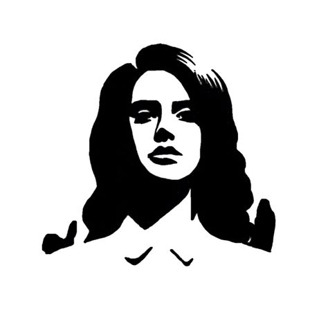 Lana Del Rey Stencil, Celebrity Illustration, Lana Del Rey Silhouette, Lana Del Rey Stencil Y2k, Lana Del Rey Graphic, Lana Del Ray Drawing Easy, Lana Del Rey Inspired Drawing, Lana Del Rey Cartoon, Lana Del Rey Drawing