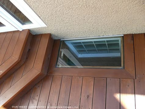 how to build a deck around a basement window - Google Search Basement Window Well, Window Well Cover, Window Wells, Basement Window, Build A Deck, Egress Window, Window Well, Basement Windows, Deck Building