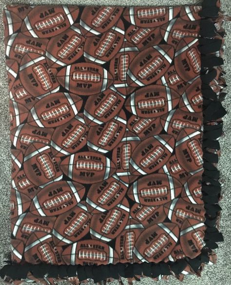 Football No Sew Fleece blanket, football throw blanket, blanket with footballs, football bedding, footballs on blanket, football fleece by Theloveofthree on Etsy Football Room Decor, No Sew Blanket, Football Room, Sew Blanket, Football Rooms, No Sew Fleece Blanket, Football Blanket, No Sew Blankets, Stadium Blanket