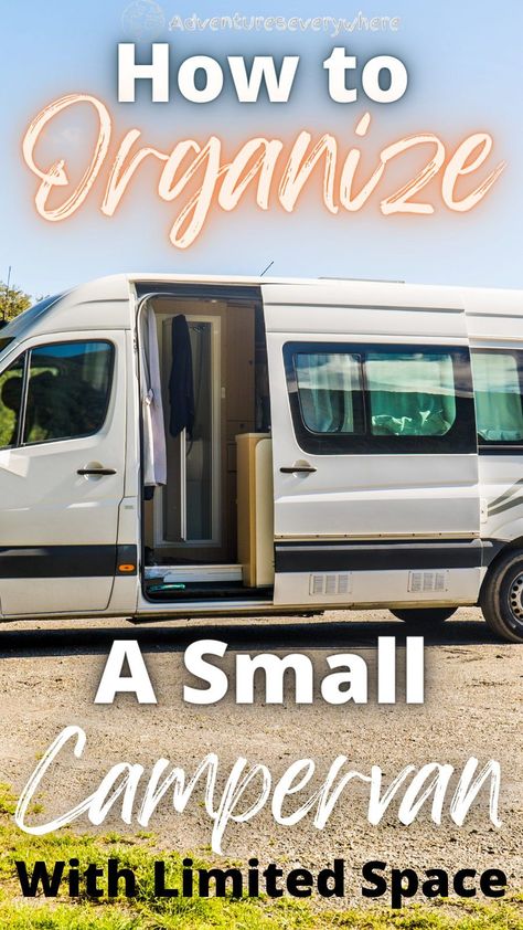 Camper Tricks And Tips, Camper Van Storage Ideas Small Spaces, Sprinter Van Organization Ideas, Campervan Storage Ideas Space Saving, Campervan Kitchen Storage Ideas, Camper Van Storage Hacks, Van Life Organization Hacks, Camper Van Space Saving Ideas, Campervan Hacks Tips Storage Ideas