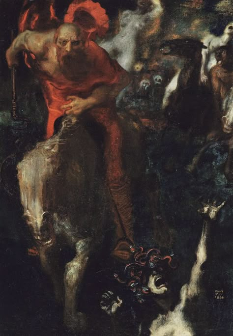 Franz von Stuck Franz Von Stuck, Art Sinistre, Arte Hippy, Occult Art, Wild Hunt, Creepy Art, Oil Painting Reproductions, Classical Art, Painting Reproductions