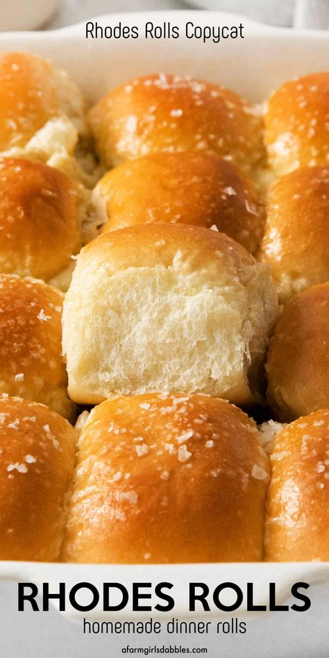 Rhodes Texas Rolls Recipes, Rhodes Buns Recipes, Rhodes Rolls Copycat, Homemade Rhodes Rolls, Diy Rhodes Rolls Recipes, Copycat Rhodes Bread Dough Recipe, Texas Rhodehouse Rolls, Rhodes Rolls Copycat Recipe, Easy Salty Food Recipes