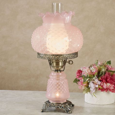 Touch of Class Mindy Hobnail Glass Table Lamp - White Shade - Handcrafted Globe - Blown by Hand - Hurricane Chimney Style - Victorian Lamps for Desk, Bedroom, Living Room - - Amazon.com Victorian Lamps, Globe Lamps, Clear Top, Antique Chandelier, Room Lamp, Antique Lamps, Vintage Elegance, White Table Lamp, Metal Accents