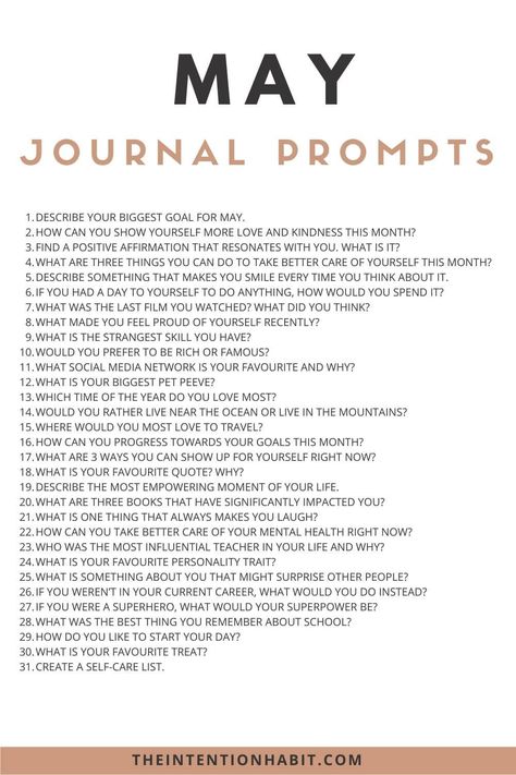 31 Daily May Journal Prompts To Help You Stay Accountable 2 Daily Writing Challenge Journal Prompts, May Prompts 2024, May Journal Prompts 2024, May Prompts, May Journal Ideas, May Journal Prompts, May Journal, Journal 2025, Writing Expressions