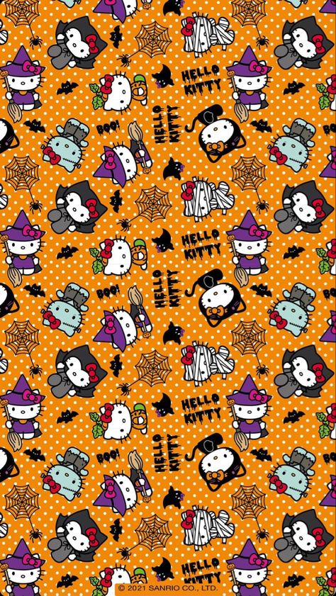 sanrio hello kitty halloween wallpaper posted by hellokitty on instagram Hello Kitty Fall Wallpaper, Spooky Hello Kitty, Hello Kitty Halloween Wallpaper, Sanrio Halloween, Halloween Hello Kitty, Helloween Wallpaper, Hello Kitty Wallpaper Hd, Pink Wallpaper Hello Kitty, Halloween Wallpaper Iphone Backgrounds