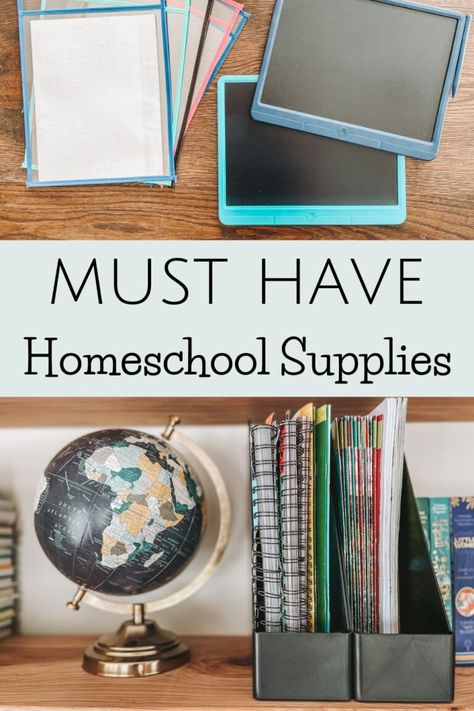 Homeschool Supplies: Easy Must Haves - Akin for the Simple Life Organize Homeschool Supplies, Busy Mom Planner, Minimalist Homeschool, Homeschool Room Organization, Homeschool Hacks, Homeschool Supplies, Homeschool Decor, Homeschool Teacher, Preschool Homeschool